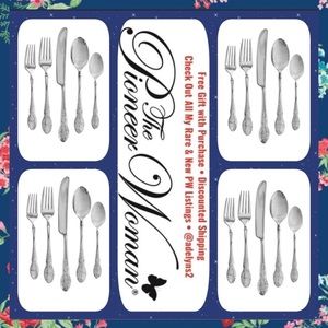 🌺 New Pioneer Woman Mazie Flatware Set, 20 Piece Set